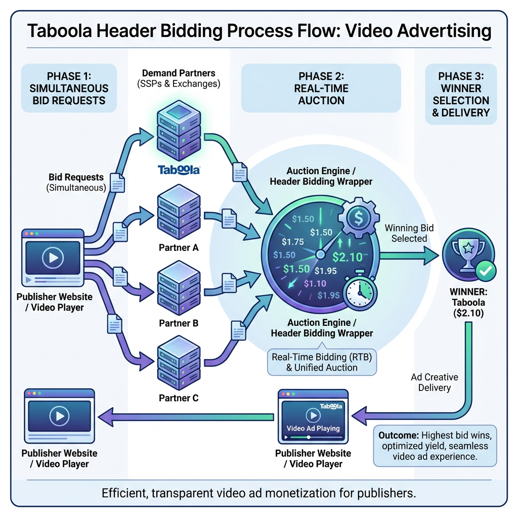 Taboola Header Bidding: Complete Publisher Guide to Implementation and Optimization